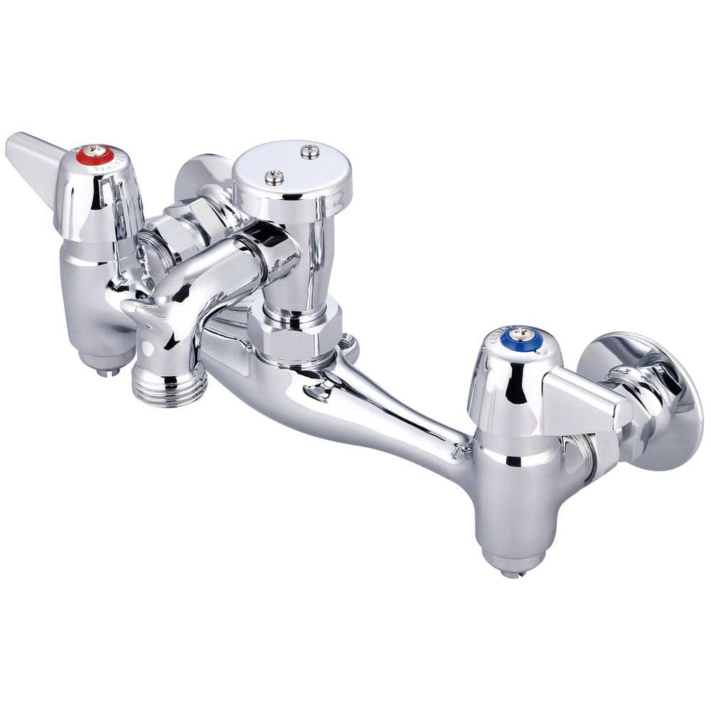 Central Brass 2-Handle Wall Mounted Utility Faucet in Chrome