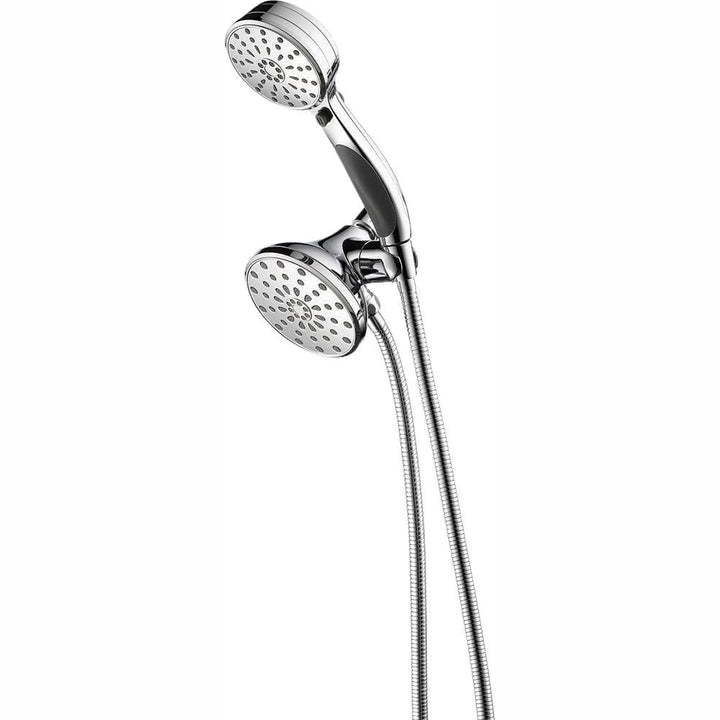 Delta ActivTouch 9-Spray 3.7 in. Dual Wall Mount Fixed and Handheld Shower Head in Stainless