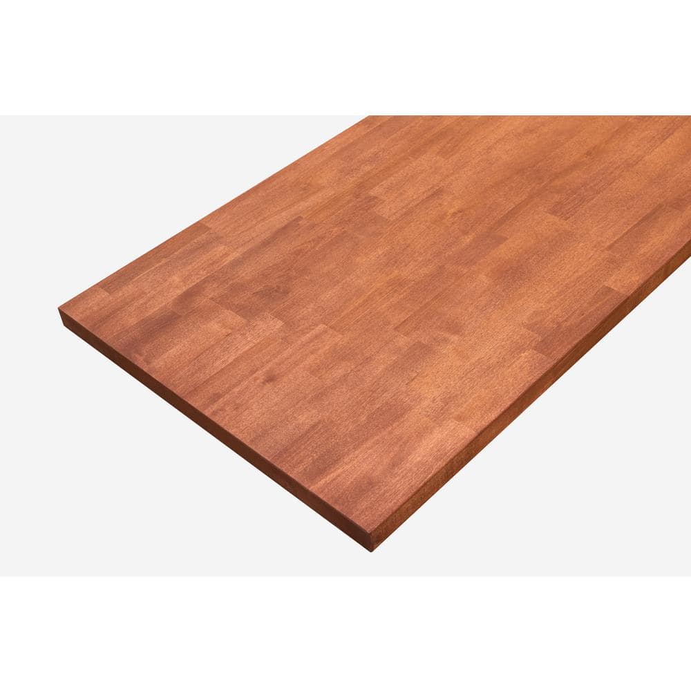 HARDWOOD REFLECTIONS 10 ft. L x 25 in. D Unfinished Birch Butcher Block Standard Countertop in Cinnamon Stain with Eased Edge