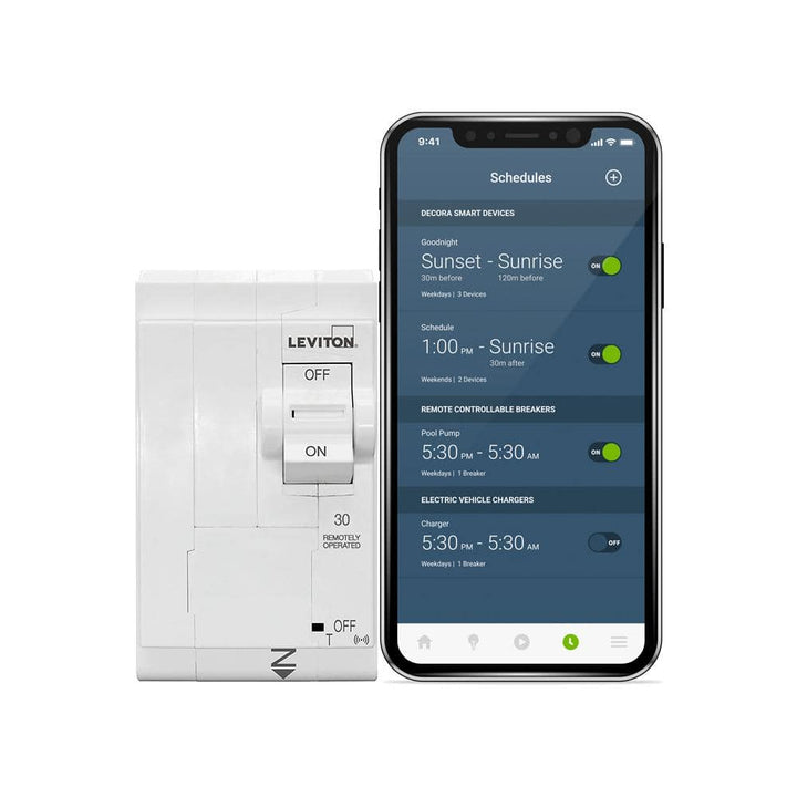 Leviton 2nd Gen 2-Pole 30 Amp Smart Circuit Breaker w/Remote Control, Standard 120/240-Volt and 120/208-Volt, Thermal Magnetic