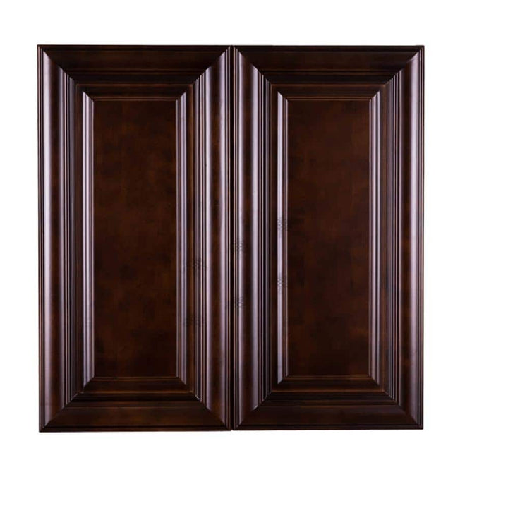 LIFEART CABINETRY Edinburgh Espresso Plywood Raised Panel Stock Assembled Wall Kitchen Cabinet (33 in. W x 36 in. H x 12 in. D)
