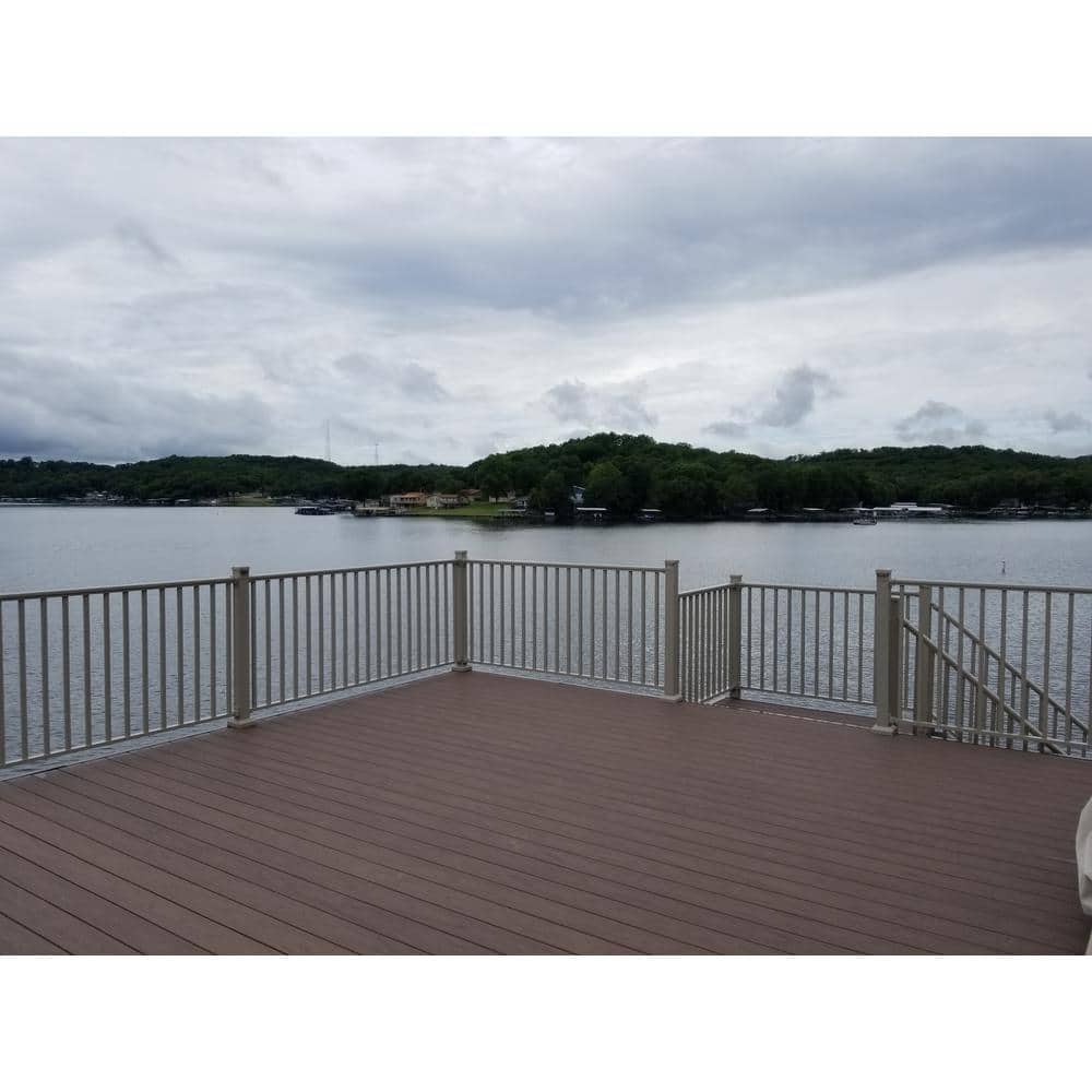 EZ Handrail 3 in. x 3 in. x 44 in. Clay Aluminum Post with Welded Base