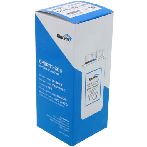Bluefin CPDRR1-605 capacitor - alternate view (Product Type: Capacitor; Voltage: 440/370V)