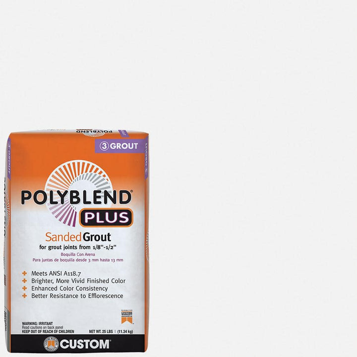 Custom Building Products Polyblend Plus #640 Arctic White 25 lb. Sanded Grout
