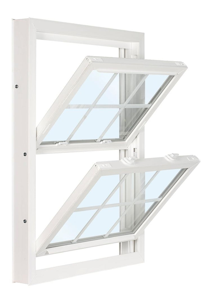 RELIABILT 3201 Series Replacement 31-3/4-in x 53-1/2-in x 3-1/4-in Jamb White Vinyl Low-e Argon Double Hung Window Half Screen Included