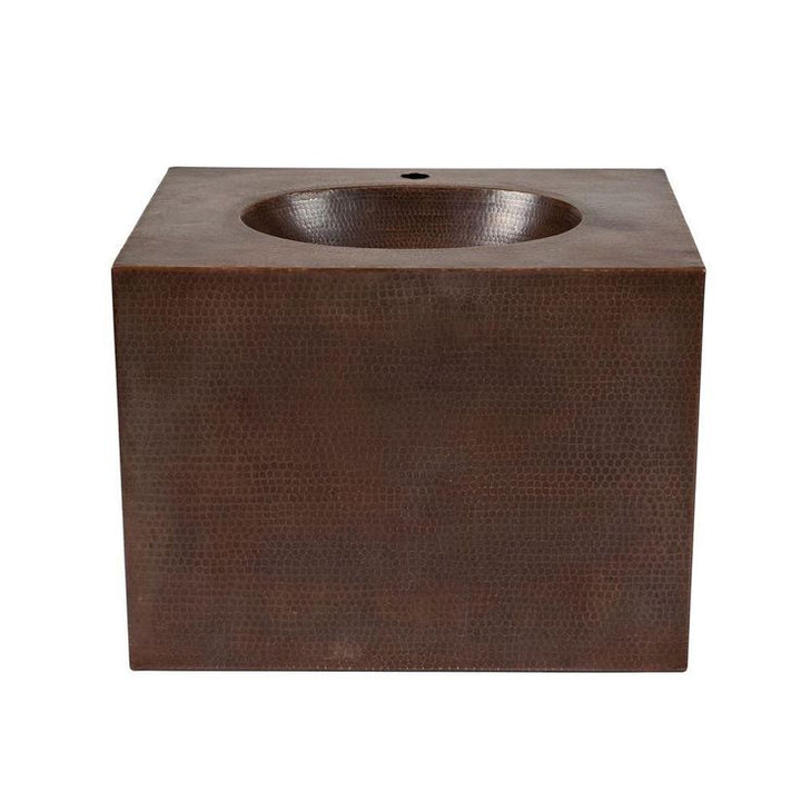 Premier Copper Products 24 in. Wall Mount Copper Vanity with Built-In Bathroom Sink in Oil Rubbed Bronze