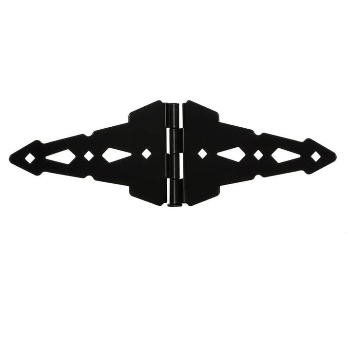 Everbilt 8 in. x 5-1/2 in. Black Decorative Strap Hinge (2-Pack)