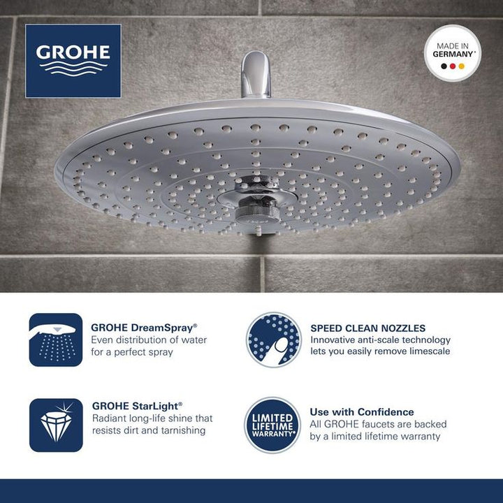Euphoria 3-Spray Patterns with 2.5 GPM 10.25 in. Wall Mount Dual Shower Heads in StarLight Chrome