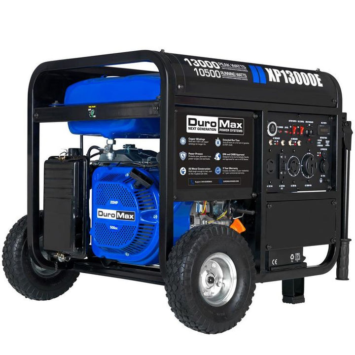 DUROMAX 13000-Watt/10500-Watt Push Button Start Gasoline Powered Portable Generator