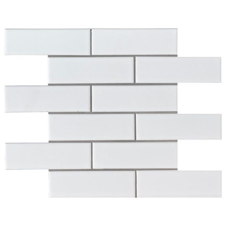 Villa Matte White Brick Ceramic Tile - 2 1/2 x 10