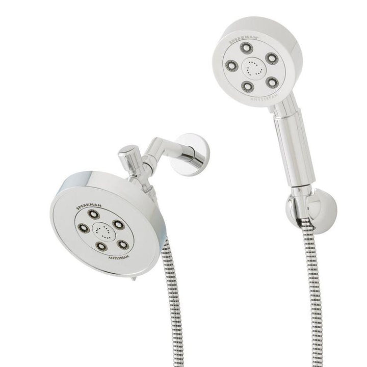 3-spray 4.75 in. Dual Shower Head and Handheld Shower Head in Polished Chrome