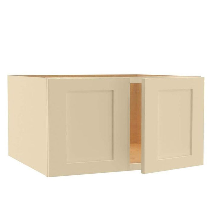 Home Decorators Collection Newport 27 in. W x 24 in. D x 15 in. H Assembled Plywood Wall Bridge Kitchen Cabinet in Blended Cream with Soft Close