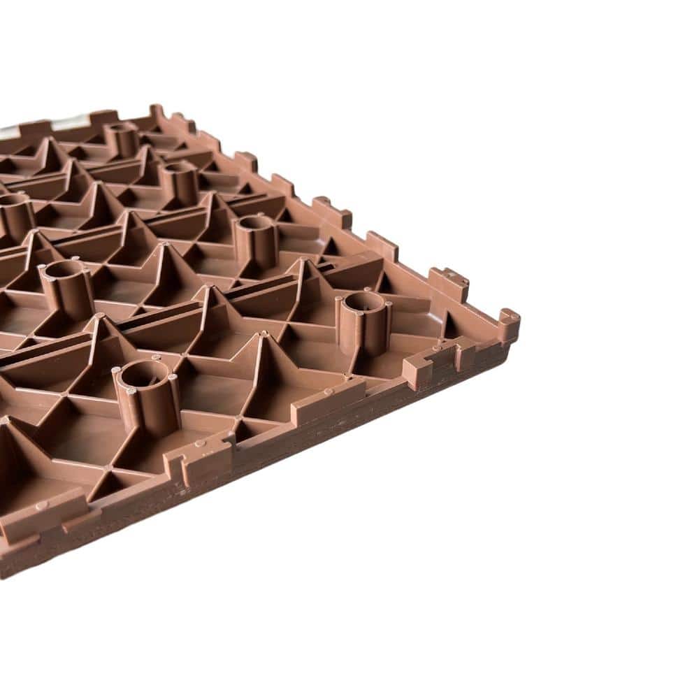 1 ft. x 1 ft. Patio Plastic Interlocking Square Waterproof Deck Tile in Dark Brown (44-Pack)