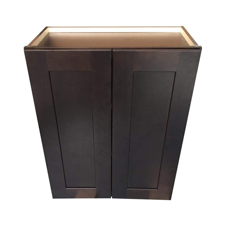 Plywell Ready to Assemble 36x36x12 in. Shaker Double Door Wall Cabinet with 2 Adjustable Shelves in Espresso