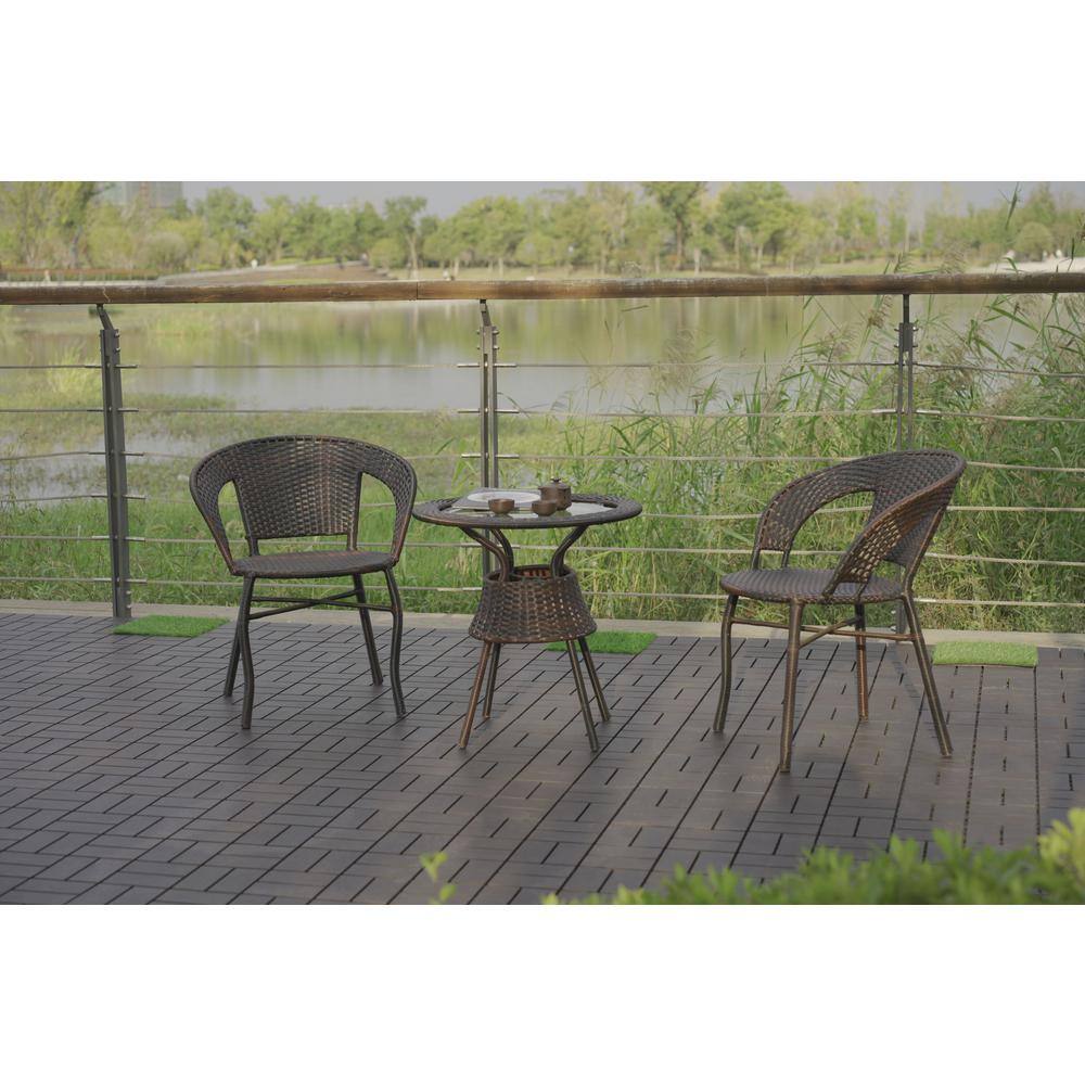 1 ft. x 1 ft. Plastic Deck Tile in Dark Gray for Outdoor Porch Poolside Balcony Backyard (44 Per Box)