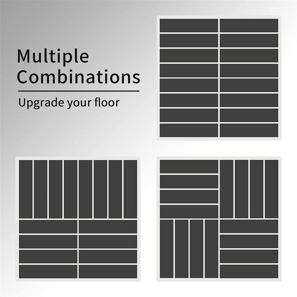 Kahomvis 1 ft. x 1 ft. Quick Deck Outdoor Waterproof Flooring All Weather Composite Deck Tile in Dark Gray (27 sq. ft. Per Box)