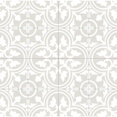 DELLA TORRE Annabelle Gray 8-in x 8-in Glazed Porcelain Encaustic Floor Tile