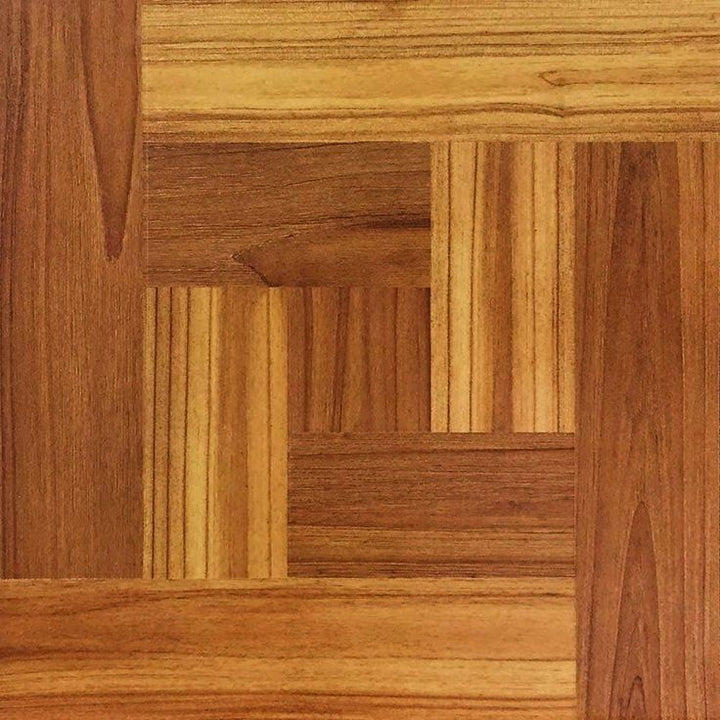 TrafficMASTER Brown Wood Parquet 12 in. x 12 in. Peel and Stick Vinyl Tile Flooring (30 sq. ft. / case)