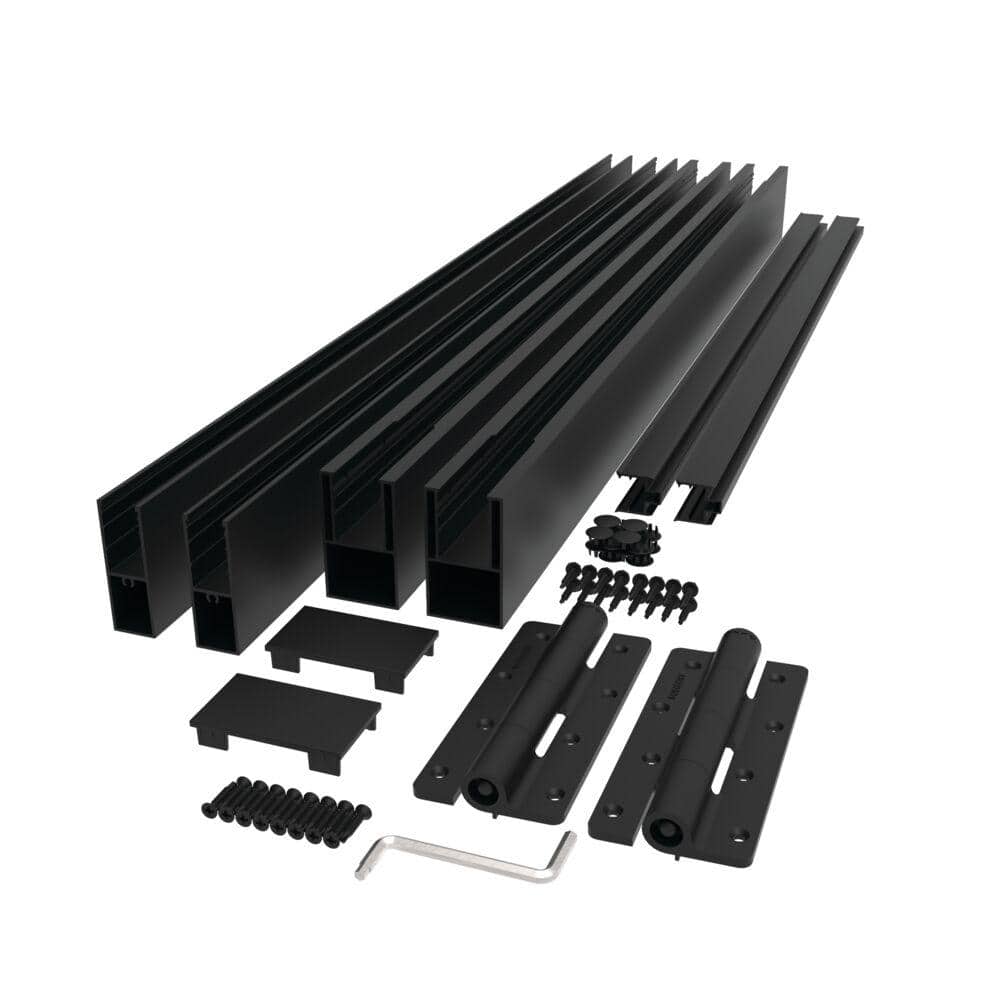 42 in. Matte Black Aluminum Privacy Rail Gate Kit