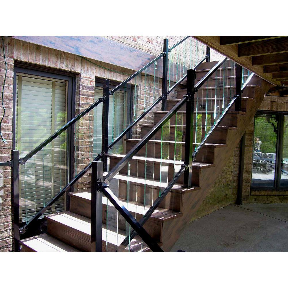 Al13 Home Pure View 6 ft. W x 1.3 in. H Matte White Stair Rail for Glass Panel (Pair)
