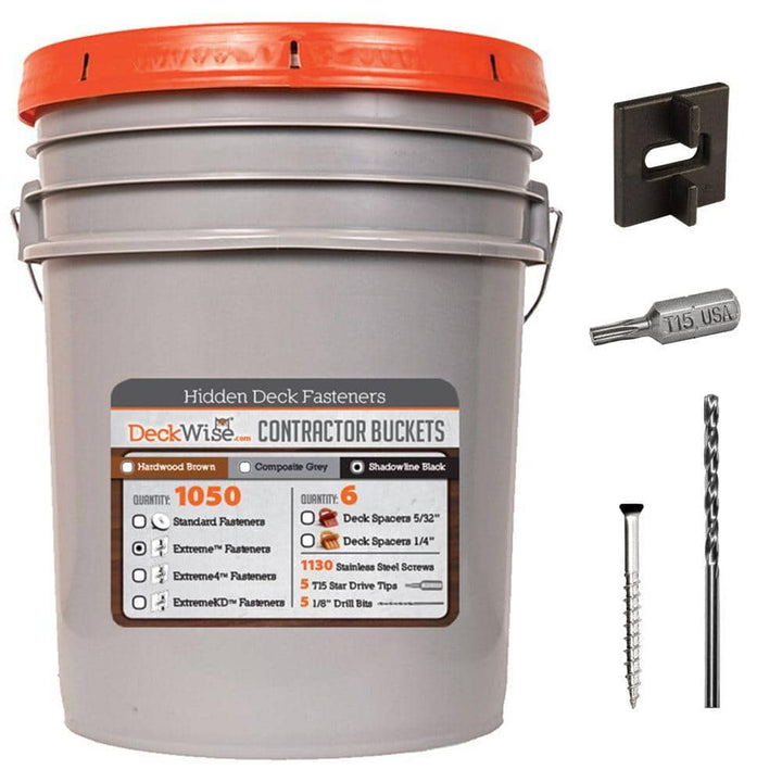 DeckWise Extreme Ipe Clip Black Biscuit Style Hidden Deck Fastener Kit for Hardwoods (1050-Bucket)