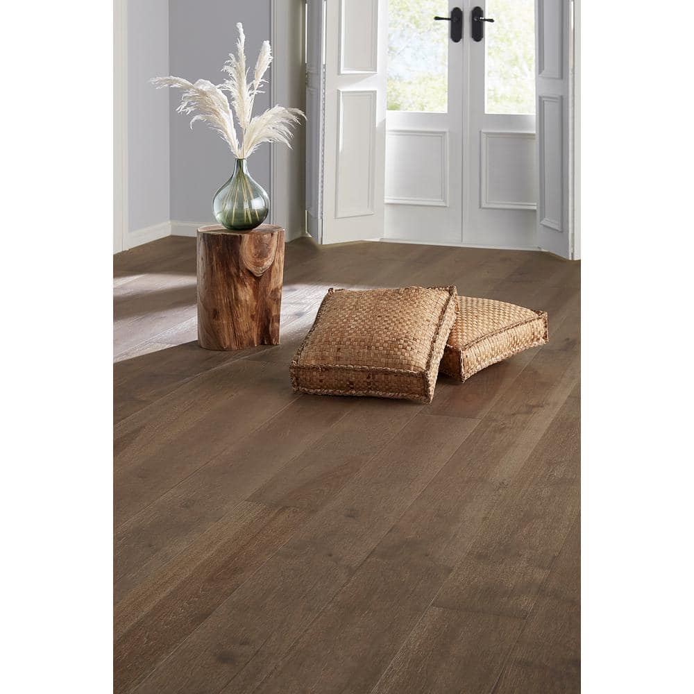 ASPEN FLOORING Desert Shadow Hickory 9/16 in T x 8.66 in. W Tongue and Groove W-Brushed Engineered Hardwood Flooring (31.25 sqft/case)