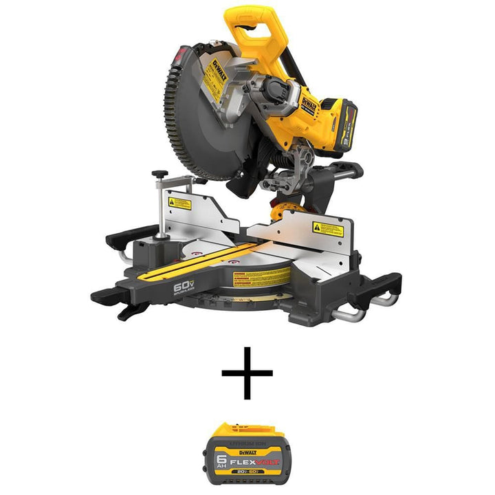 DEWALT Flexvolt 60V 12" Cordless Sliding Miter Saw Kit with Battery and Charger