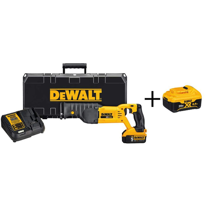 DEWALT 20V MAX Cordless Reciprocating Saw Kit with Batteries and Charger