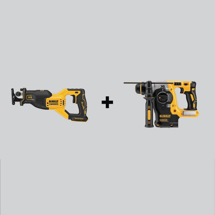 DEWALT 20V MAX XR Cordless Brushless Reciprocating Saw and Rotary Hammer (Tools-Only)