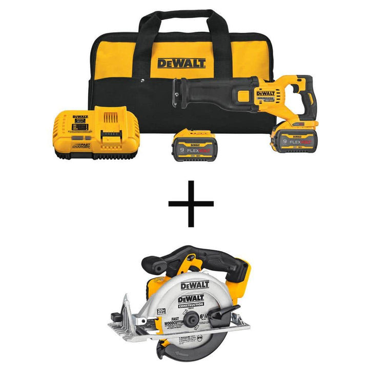 DEWALT FLEXVOLT 60V MAX Cordless Brushless Reciprocating Saw and 20V 6-1/2 in. Circular Saw Kit