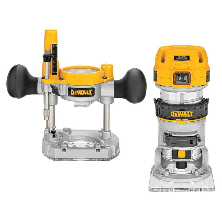 DEWALT 7 Amp Corded 1-1/4 HP Compact Router with Plunge Base and Bag