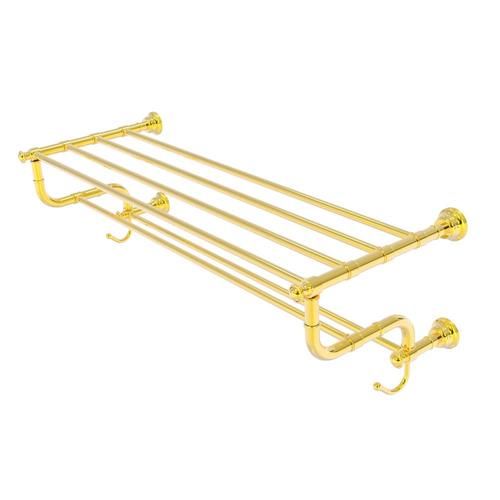 Allied Brass Carolina Collection 36-in Towel Shelf with Double Towel Bar in Polished Brass