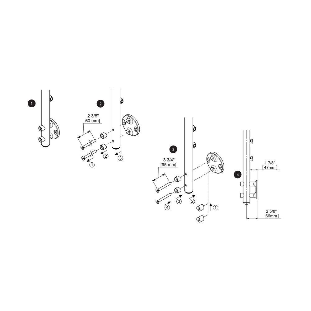 Dolle Prova PA13b 2-7/8 in. Anthracite Side Mount Spacer