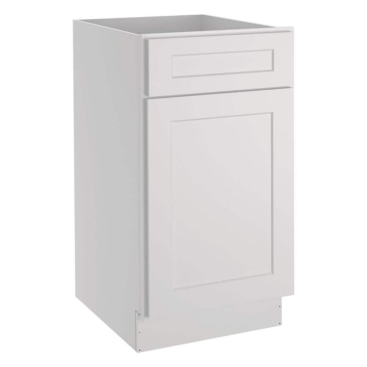 HOMEIBRO Newport Light Shaker Dove Plywood Shaker Style Stock 1-Door 1-Drawer Base Kitchen Cabinet (18 in. x 34.5 in. x 24 in.)