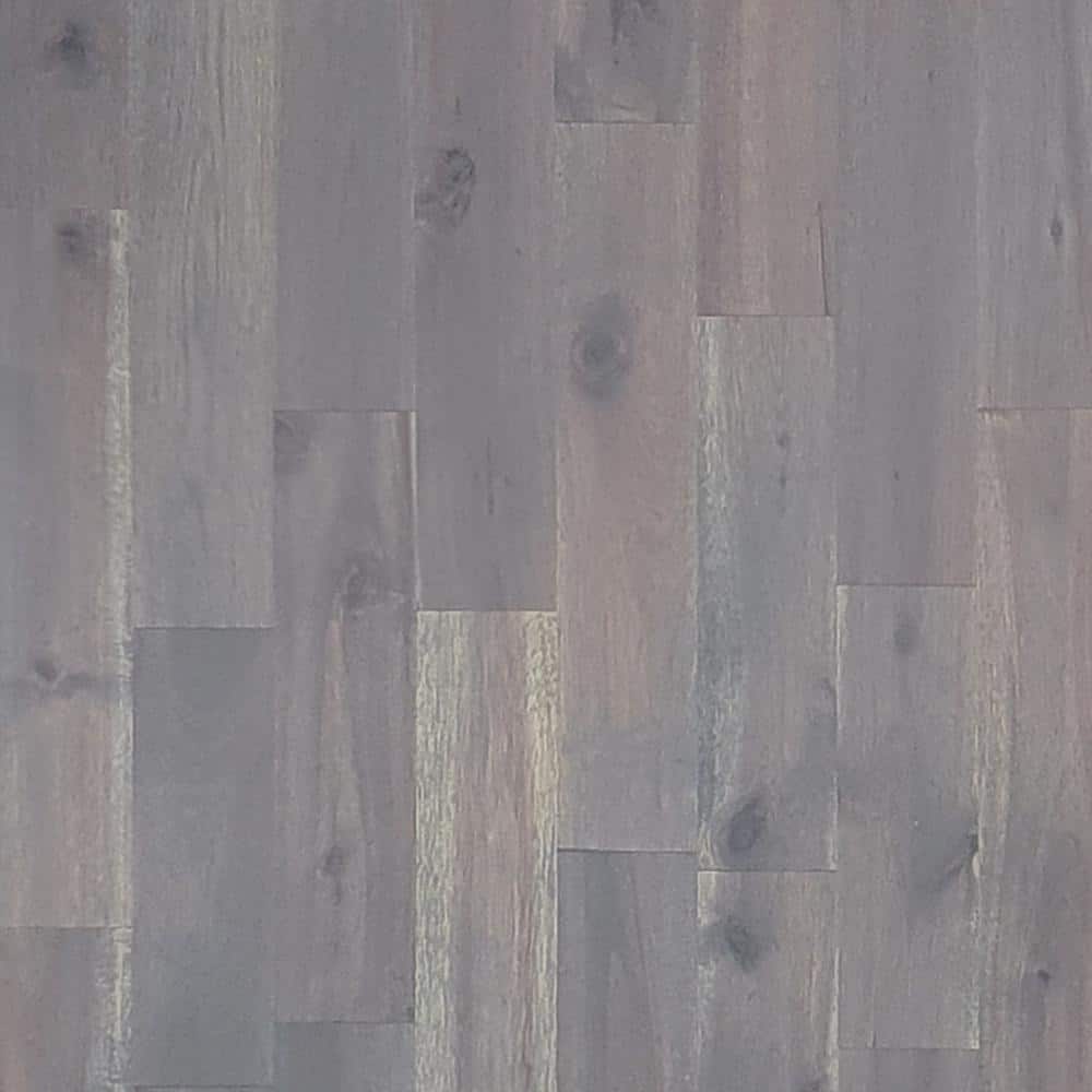 Interbuild 6.2 ft. L x 36 in. D, Acacia Butcher Block Island Countertop, Finished in Dusk Grey with Square Edge