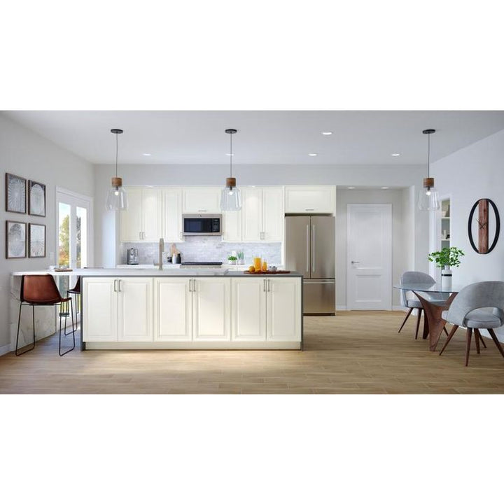 allen + roth Dawley 30-in W x 15.125-in H x 24-in D Linen Maple Door Wall Semi-Custom Cabinet
