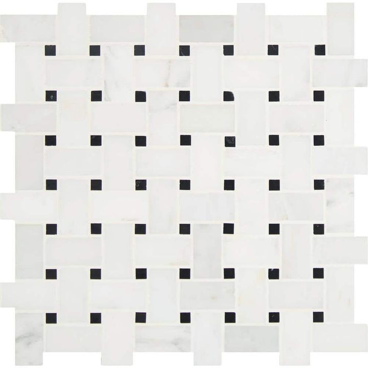 MSI Greecian White Basket Weave 12 in. x 12 in. x 10mm Honed Marble Mesh-Mounted Mosaic Tile (10 sq. ft. / case)