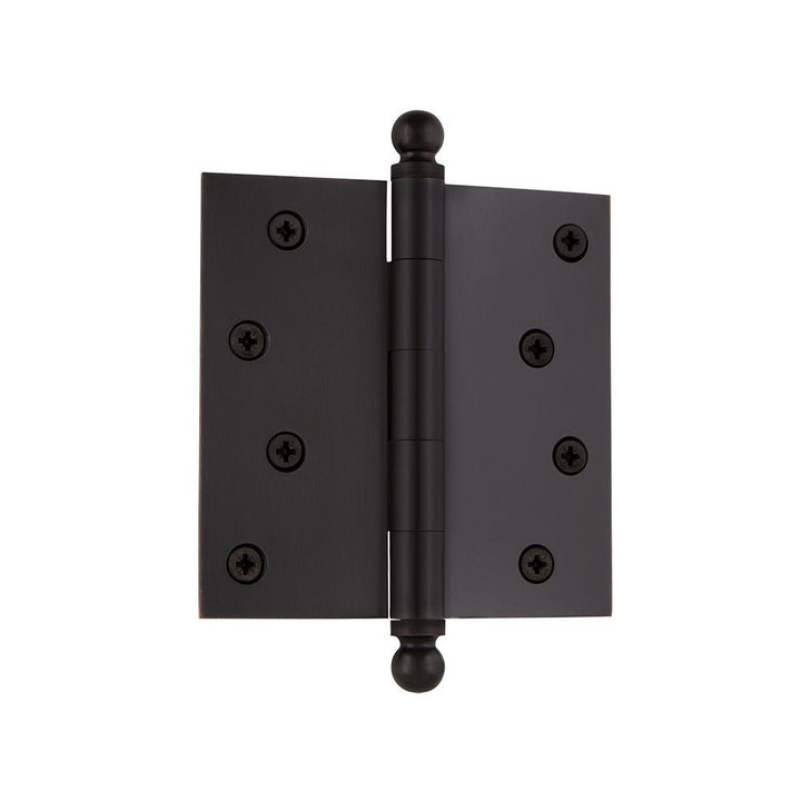 4 in. Ball Tip Residential Hinge with Square Corners in Oil-Rubbed Bronze - Super Arbor