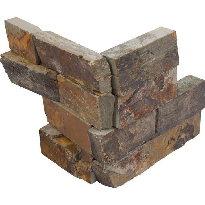MSI California Gold Ledger Corner 6 in. x 6 in. Natural Slate Wall Tile (2 sq. ft. / case)