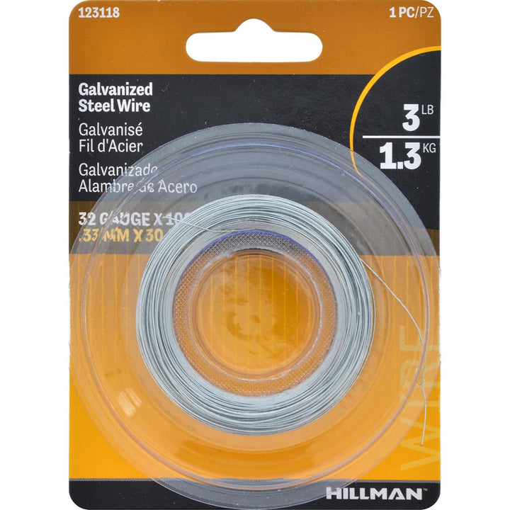 Hillman 100 ft. Galvanized Steel Wire, 32 Gauge