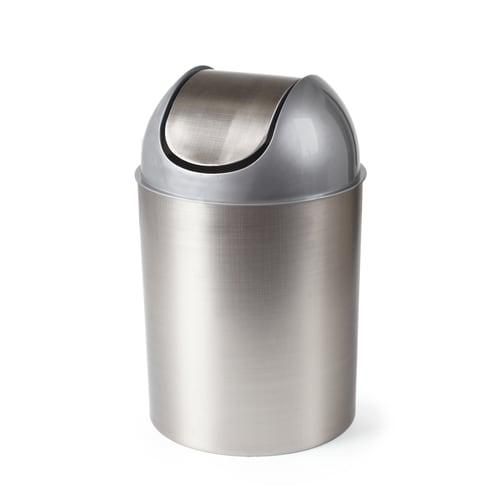 Umbra Cans 2.5-Gallon Nickel Plastic Trash Can with Lid