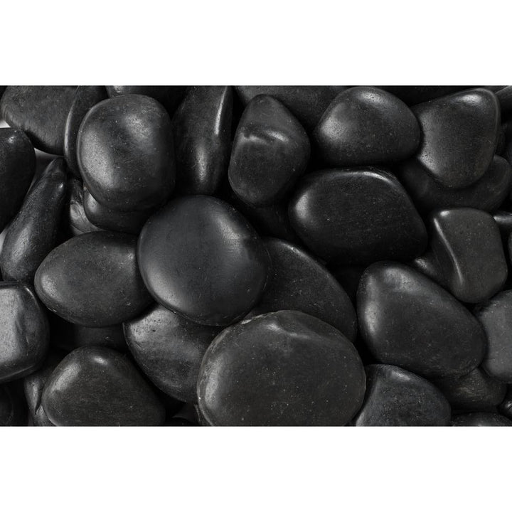 Rain Forest 20 lb. Grade A Black Polished Pebbles 1 in. to 2 in.