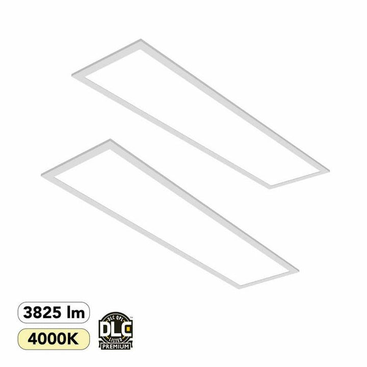 Commercial Electric 1 ft. x 4 ft. 250-Watt Equivalent White Integrated LED Backlit Troffer, 3825 Lumens, 4000K Bright White (2-Pack)