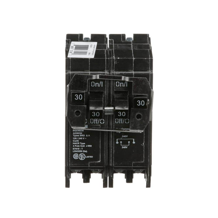 Eaton BR 2-30 Amp 2 Pole BQ (Independent Trip) Quad Circuit Breaker