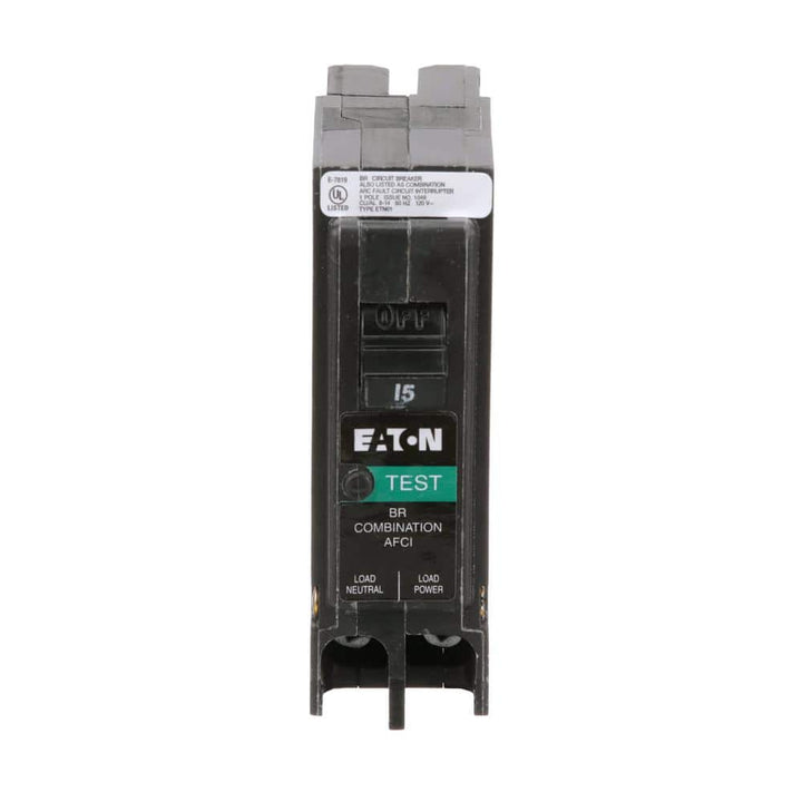 Eaton 15 Amp Single-Pole Plug On Neutral Combination Arc Fault Circuit Breaker