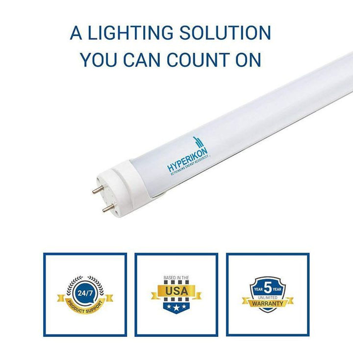 Hyperikon 8-Watt 2 ft. Linear T8 Ballast Bypass Frosted 5000K LED Tube Light Bulb (12-Pack)