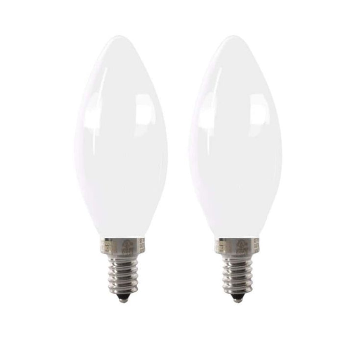 Feit Electric 60-Watt Equivalent B10 Candelabra Dimmable Filament CEC Frosted Glass Chandelier LED Light Bulb, Daylight (2-Pack)