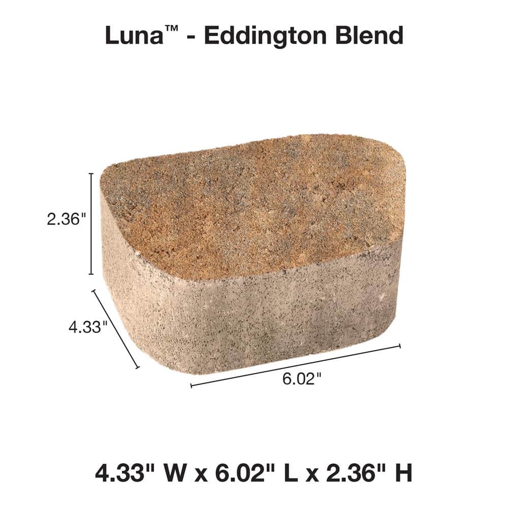 Pavestone Luna 6.02 in. L x 4.33 in. W x 2.36 in. H Eddington Blend Concrete Paver (640-Pieces/115.9 sq. ft./Pallet)