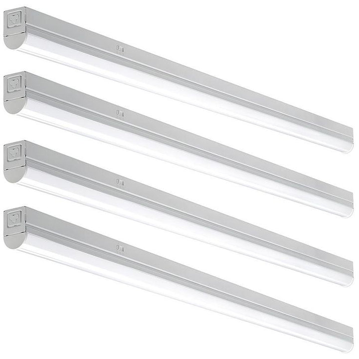 4 ft. Color Changing 32-Watt Equivalent Integrated LED White Strip Light Linkable 1800 Lumens (4 Pack)