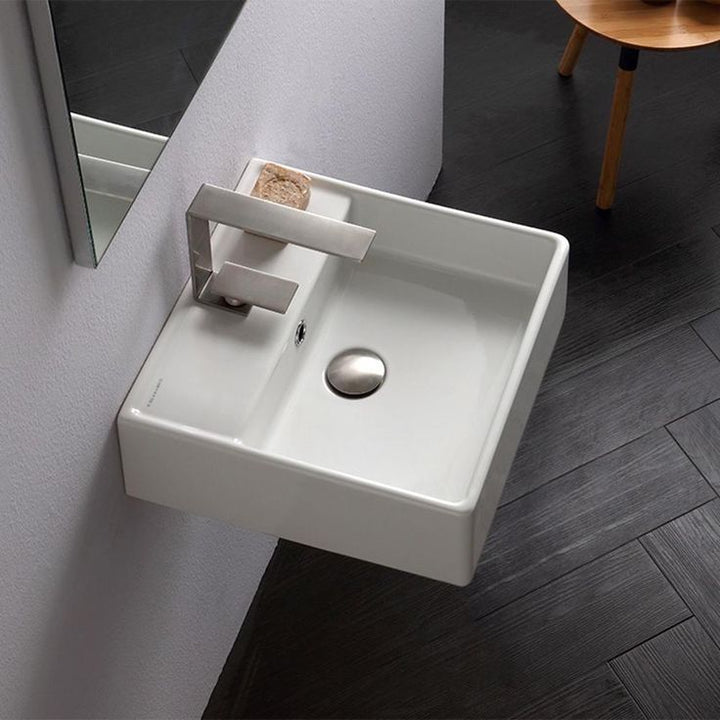Nameeks Teorema Wall Mounted Bathroom Sink in White